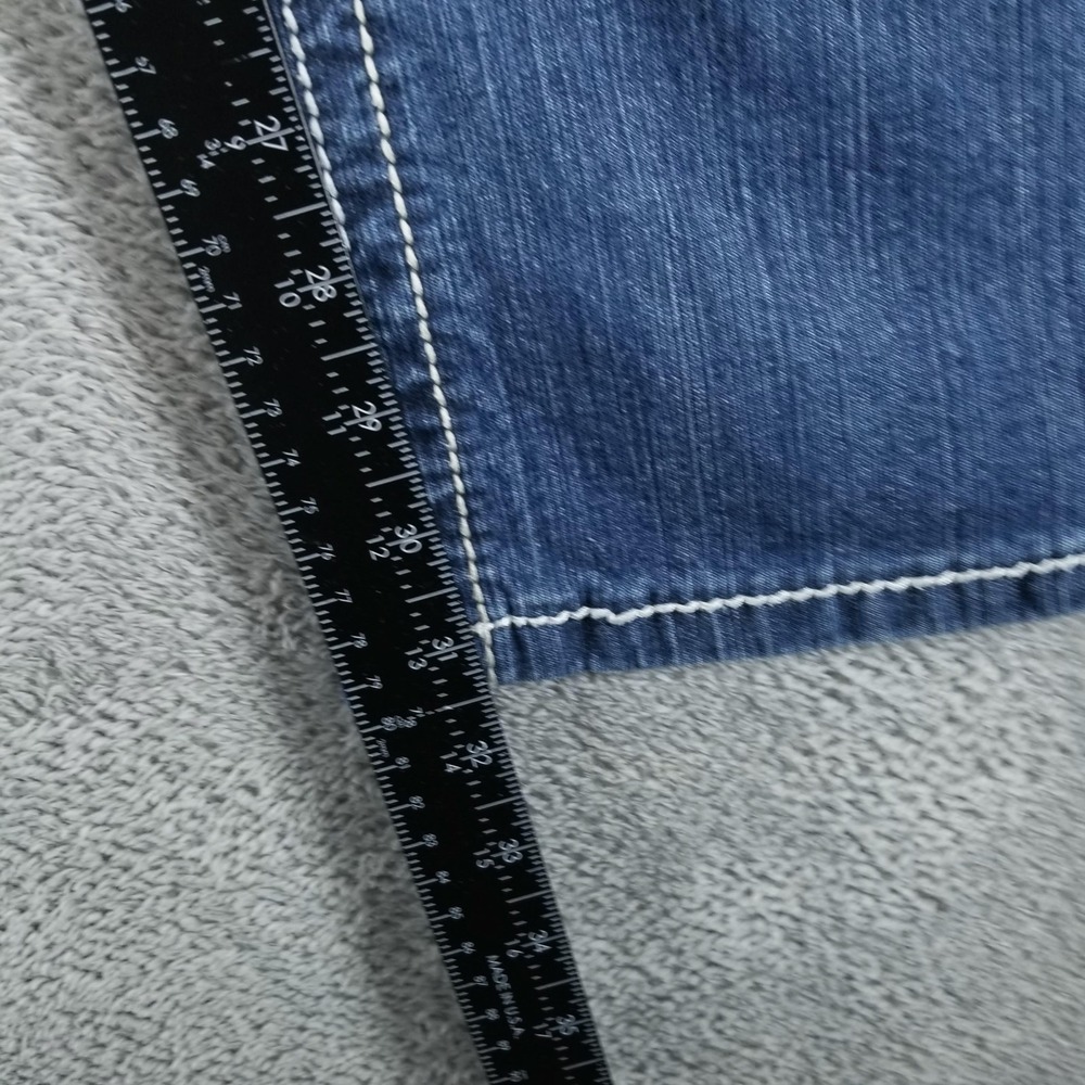 Amethyst Jeans Womes 16 Blue Straight Low Rise Embroidered Flap Pockets - Picture 8 of 10